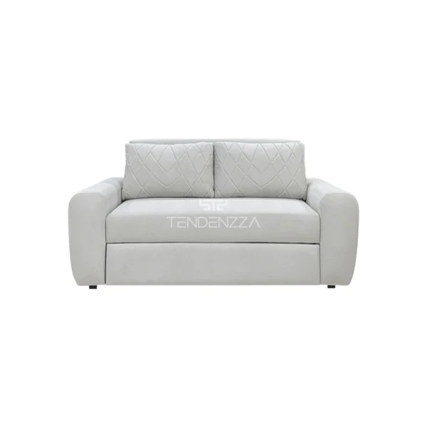 Sofá Cama Click Lana, un sofá práctico para convertirlo en cama y dormir dos personas, tapizado en tela color gris claro. Sofá cama sencillo, Sofá cama doble. Sofá cama en Bucaramanga