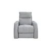 Silla Reclinable Delfos color gris, con sistema eléctrico para levantar los pies. Tapizado en tela repelente al agua y de fácil limpieza. Silla reclinable eléctrica. Reclinables en Bucaramanga.
