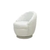 Costado izquierdo de la Silla auxiliar Manhattan, Silla auxiliar redonda para la sala con base giratoria y tapizada en tela tejida look especial y estampado de flores, Silla Auxiliar beige, Silla auxiliar en Bucaramanga, Sillas auxiliares modernas. Muebles en oferta en Bucaramanga