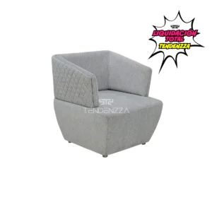 Silla Auxiliar en oferta, Silla Auxiliar Cúbica, Silla auxiliar pequeña para la sala, con un diseño cúbico y tapizada en tela color gris. Silla Auxiliar gris, Silla auxiliar en Bucaramanga, Sillas auxiliares modernas. Muebles en oferta en Bucaramanga