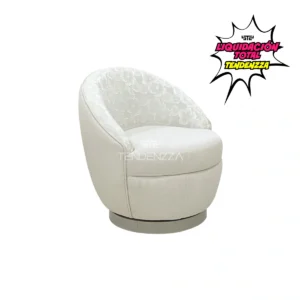 Silla Auxiliar en oferta, Silla auxiliar Manhattan, Silla auxiliar redonda para la sala con base giratoria y tapizada en tela tejida look especial y estampado de flores, Silla Auxiliar beige, Silla auxiliar en Bucaramanga, Sillas auxiliares modernas. Muebles en oferta en Bucaramanga