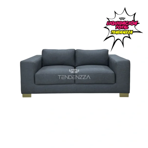 Sofás de dos puestos económicos. Sofá de 2 puestos para la sala principal. Sofá Amsterdam de 2 puestos tapizado en tela de apariencia cuero color negro. Sofá de 2 plazas, Sofá de 1.80 mts, Sofá de dos puestos modernos, Sofás en Bucaramanga. Muebles en oferta en Bucaramanga