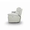 Vista lateral del Sofá Reclinable 3 puestos en Cuero natural color gris, con sistema Zero Gravity. Sofá Reclinable eléctrico, Reclinables en Cuero, Muebles Reclinables en Bucaramanga. Sofá para ver TV. Sofá Reclinable TENDENZZA de 3 puestos