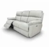 Levanta pies del puesto derecho del Sofá Reclinable 3 puestos en Cuero natural color gris, con sistema Zero Gravity. Sofá Reclinable eléctrico, Reclinables en Cuero, Muebles Reclinables en Bucaramanga. Sofá para ver TV. Sofá Reclinable TENDENZZA de 3 puestos