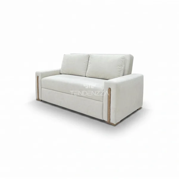 Lado izquierdo del Sofá Cama Click Alpha, Un Sofá cama doble, práctico para convertirlo en cama y dormir hasta dos personas Sofá cama en Tela color taupé. Sofá cama de 2 puestos. Sofás cama modernos. Sofá cama en Bucaramanga