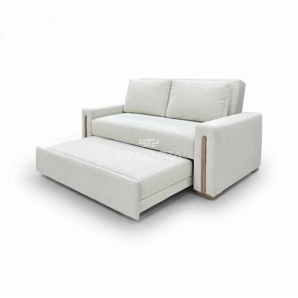 Saliendo el carrito del Sofá Cama Click Alpha, Un Sofá cama doble, práctico para convertirlo en cama y dormir hasta dos personas Sofá cama en Tela color taupé. Sofá cama de 2 puestos. Sofás cama modernos. Sofá cama en Bucaramanga